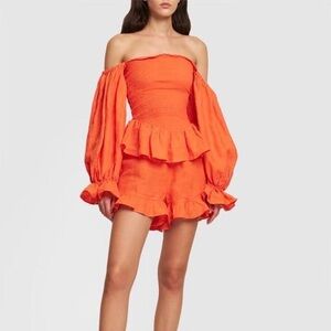 Sleeper Orange Off-Shoulder SET